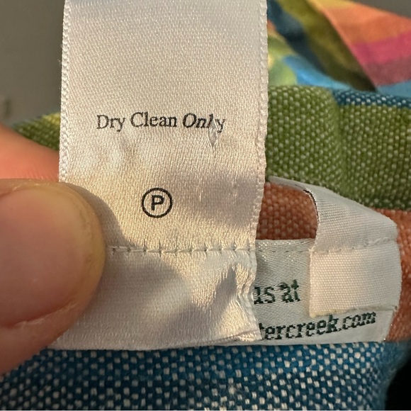 Coldwater Creek Rainbow Striped Linen Blend Shirt Jacket Shacket Button Up Sz M - Picture 4 of 8